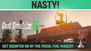 Goat Simulator 3 - Nasty!  Trophy / Achievement Guide (Get squirted on by the Fossil Fuel mascot)