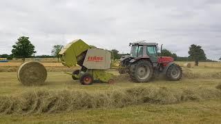 Heuernte 2018 Rundballenpressen mit Massey Ferguson 3085 und Claas Rolland 46