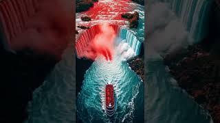  Niagara Falls Turns RED?! Shocking & Surreal!  #niagarafalls #red #cruiseship #waterfall #ai