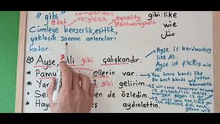 TÜRKÇE "GİBİ"EDATI#LEARN TURKISH-TURKISH LESSONS A2 #learnturkisheasily