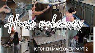 SMALL KITCHEN MAKEOVER ! Painting my kitchen island + Homemaking @Karrielynn