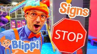 Blippi Learns Street Signs at an Indoor Play Place | Blippi Full Episodes + Songs | Blippi Toys