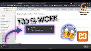 Fix Failed Network Error when i exporting Database from Php MyAdmin xampp ||  Fix  XAMPP Error