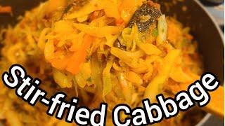 Stir-fried Cabbage.  Super Easy Cabbage recipe.
