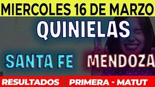 Quinielas Primera y matutina de Santa fé y Mendoza, Miércoles 16 de Marzo