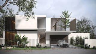 SketchUp VRay 5 EXTERIOR  #16  Simple Modern House