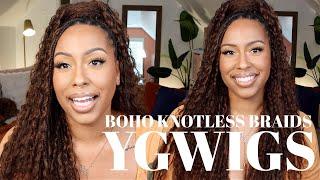 THIS COLOR ! | BROWN BOHO KNOTLESS BRAIDS | + MY MAINTENANCE MUST HAVES! | ft. YGWIGS