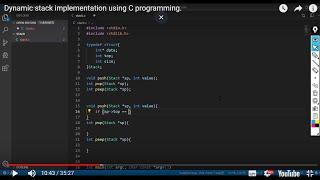 Dynamic stack implementation using C programming.