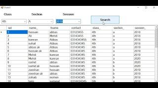 C# Search DataGridView by using ComboBox in C# Desktop App.