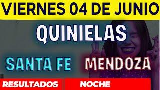 Resultados Quinielas Nocturna de Santa Fe y Mendoza, Viernes 4 de Junio