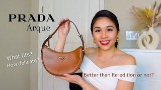 Prada ARQUE Leather bag review - What fits? BETTER than Re-edition?