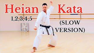 ALL 5 HEIAN KATA OF SHOTOKAN KARATE (Slow Version)