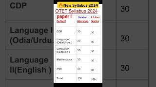 OTET new syllabus 2024|OTET 2024 #otetexam2024 #syllabus #teaching  #shorts