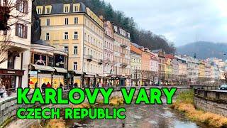 Most Visited Spa Town Karlovy VARY (Czech Republic) on a Rainy Day