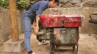 Genius Girl Restoring A Dead Diesel Engine, Amazing