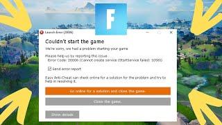 Fortnite Easy Anti Cheat Error 20006 Fix