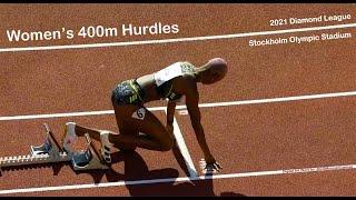 Women's 400m Hurdles.  Stockholm Olympic Stadium.  Diamond League.  July 4, 2021