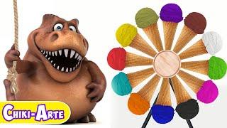 Una Ruleta de Helados Pintados de Colores | Chiki-Arte Aprende a Dibujar