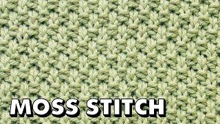 MOSS STITCH Pattern for Beginners (Best Beginner Knit Stitches)