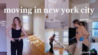 MOVING IN NYC 01. | empty apartment tour, prepping for my move & lots of cleaning! (a vlog)