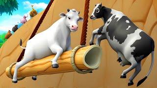 Giant Black Cow vs Giant White Cow - Epic Rescue Mission | Animal Friendship Videos 2024