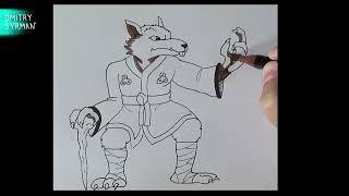 Как нарисовать Сплинтера, How to draw Splinter TMNT