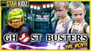 Ghostbusters Sneak Attack With Ethan : THE MOVIE! Pumpkin Monster Backyard Creature Nerf Battle!