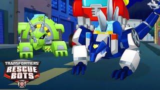 Dinobots Are Downtown! | COMPILATION | Kid’s Cartoon | Transformers: Rescue Bots | Transformers TV