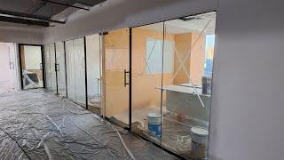 Demountable Glass Partition - Slim 45x25mm Profile