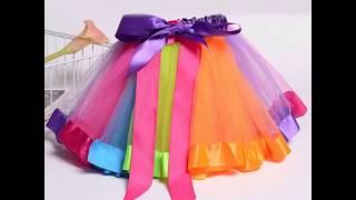 Kids & Children Mini Skirting Girls Birthday Party Summer Princess Rainbow Skirt