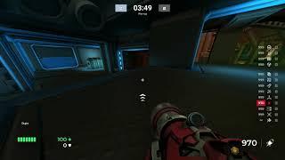 Diabotical - airstrafing towards a ramp on Furnace