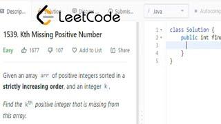 Kth Missing Positive Number | leetcode 1539 | Leetcode #1539 | CoderNight | leetcode java solution