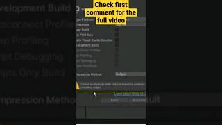 How to build player in Unity without import/compile errors #unity #c# #game #devlopment  #shorts