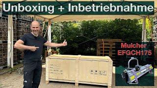 Unboxing und Inbetriebnahme - Mulcher EFGCH 175 - günstiger Weidenmulcher mit Seitenverschiebung