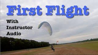 Student's First Flight on Paramotor with Instructor Communication