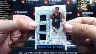 10/12/2024 2024 Leaf In The Game Used Sports Random Numbers Box Break #2