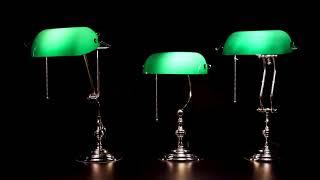  Italian Luxury Bankers Desk Lamp "RAFFAELLO" Green Glass - Made in Italy