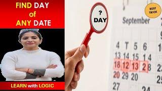  Calculate DAY on any Date | Calendar Tricks | #yt #reasoning #calendar #viralvideo