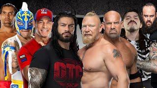 Roman Reigns Rey Mysterio John Cena Great Khali vs Brock Lesnar Dominik Mysterio Goldberg Braun