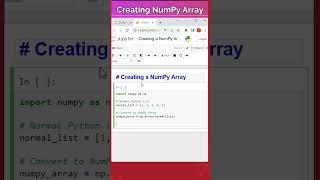 2 - Creating NumPy Array | NumPy Coding