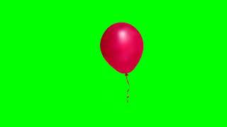 Balloon flying up Copyright free Green screen-Red