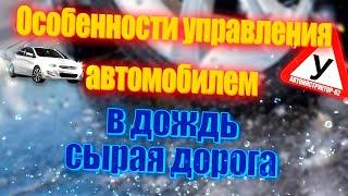 Особенности управления автомобилем в дождь, сырую погоду.