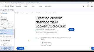 Creating custom dashboards in Looker Studio Quiz answer ||  #quiz #googlecloud