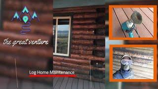 Log Home Maintenance - Sanding & Staining