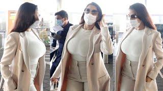 Nora Fatehi Slays The ‘Boss Lady’ Look in a Formal Ensemble at Mumbai Airport | Start Bollywood |