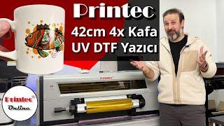 Printec UV DTF Yazıcı - 4x Kafa ve 42cm - Renkli, Metalik veya Kısmı Metalik Kristal Etiket Yazıcısı