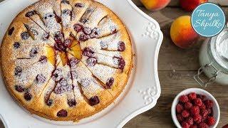 Йогуртовый Пирог с Персиками и Малиной | Peach & Raspberry Yogurt Cake | Tanya Shpilko