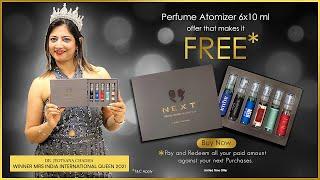 NEXT Luxury Perfume Atomizer Set | Mrs India International Queen 2021 - Dr. Jyotsana Chadha