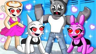 GRAY Became POPULAR IN GIRLS ONLY Party in Roblox | Berry Sprunki