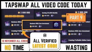 Tapswap All Video Code Today | Tapswap All Code 10 November  | Tapswap  Watch Video Code Today